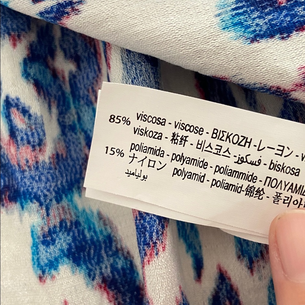 Zara Vibrant Blue and White Blouse size XL brand new length 30” bust 44” - Picture 7 of 12